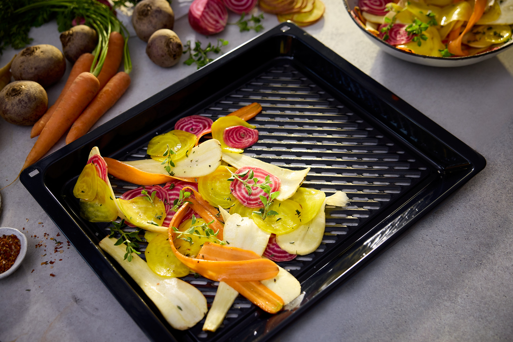 Recept voor in de oven gebakken lamszadel met mosterd-kruidenkorst