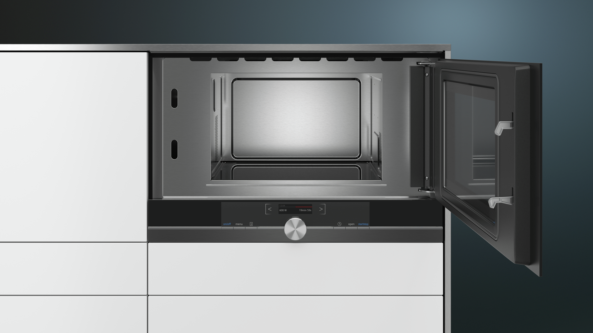 teller Ja Meter Siemens BF834RGB1 iQ700, Magnetron, 21 liter, deur rechts Van de Weijer