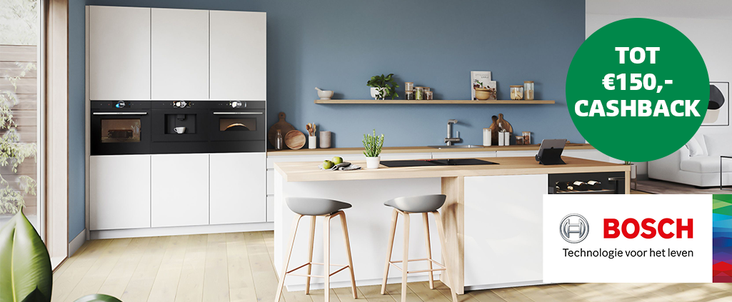 Nu tot € 150 cashback op geselecteerde inductiekookplaten, inductiefornuizen en ovens van Bosch