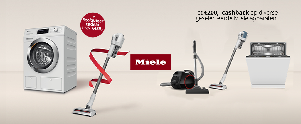 Krijg tot €200,- cashback bij aankoop van geselecteerde Miele apparaten. 