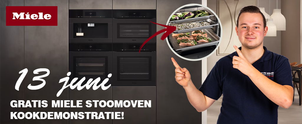 Op 13 juni 2026 organiseren wij een Miele stoomoven kookdemonstratie.