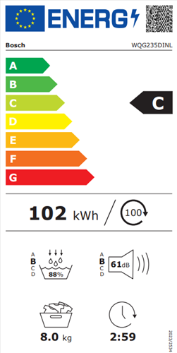 Energielabel Bosch WQG235DINL