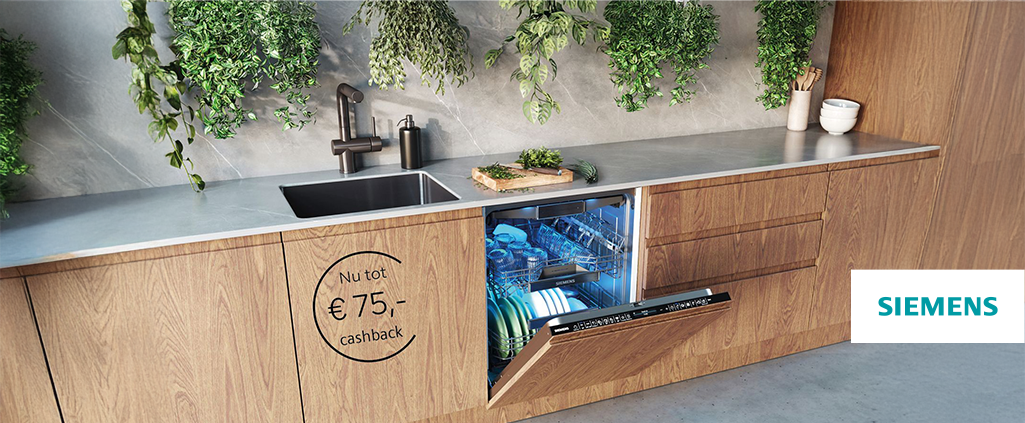 Nu tot € 75,- cashback op geselecteerde Siemens vaatwassers