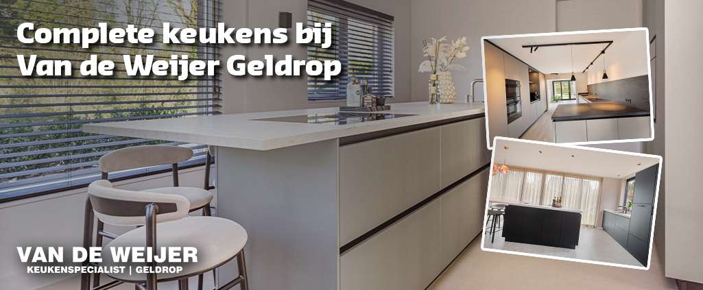 Bij Van de Weijer Geldrop kunt u ook complete op maat gemaakte designkeukens verkrijgen. 